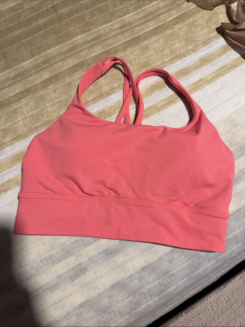 lululemon athletica Coral Pink Sports Bralette - Strappy Back